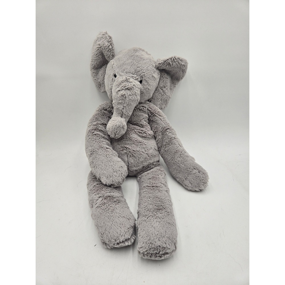 Pottery Barn Kids Grey Shaggy Elephant Plush Stuffed Animal Large
